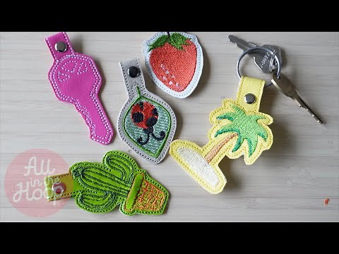In The Hoop Key Fobs #inthehoop #machineembroidery #embroiderydesign #inthehoop #ith