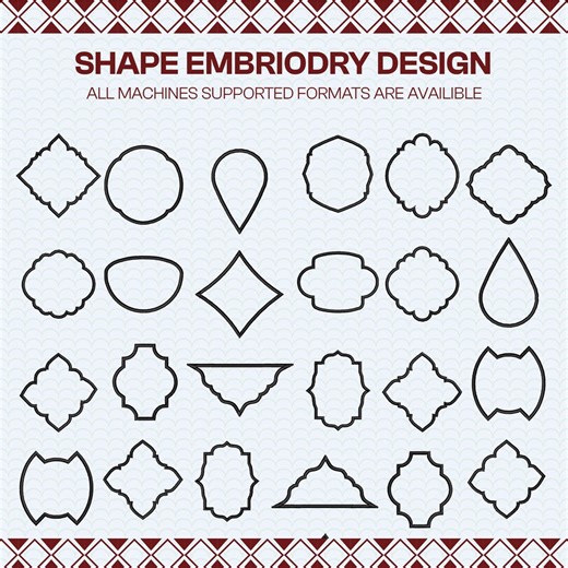 Applique Frame Shapes Embroidery Design Bundle | Decorative Embroidery Frames Set | Monogram Frame Embroidery Designs - Etsy