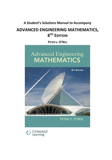 Solutions Manual For Advanced Engineering MathemATIcs 8th Edition By Peter V Oneil