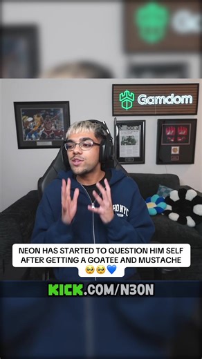 NEON HAS STARTED TO QUESTION HIM SELF AFTER GETTING A GOATEE AND MUSTACHE 🥺🥺💙#n3on #fyp #fypシ