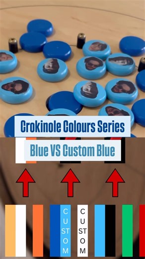 🌈Crokinole Colours Series: Blue VS Custom Blue! A full bracket between all the sets of discs available at hand, which one will take it all 🌈 🌟 Interested in playing? Get your very own Tracey Crokinole Board TODAY at traceyboards.com 🌟 👉🏼FOLLOW for more Crokinole 👈🏼 #crokinole #boardgames #colors | Tracey Boards Crokinole