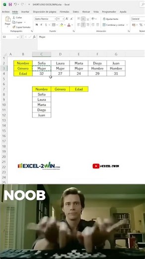 🔄📊 Función TRANSPONER en Excel — cambia filas por columnas en segundos