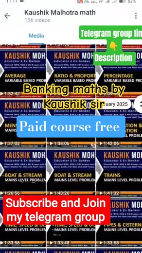 Banking maths by Kaushik sir paid course free available on Telegram