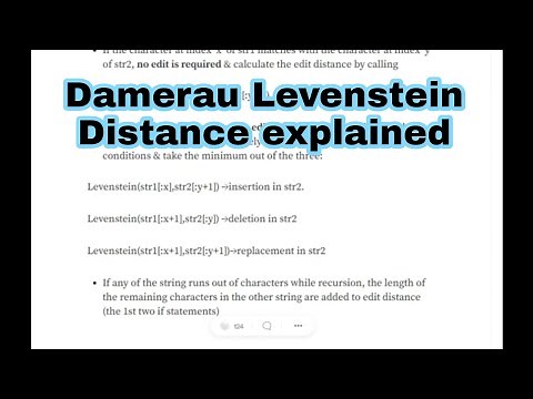 Damerau Levenstein Distance explained