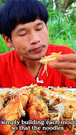 Thai Isan Mukbang 🔥 Spicy Khao Poon Salad with Fragrant Grilled Chicken & Fresh Veggies