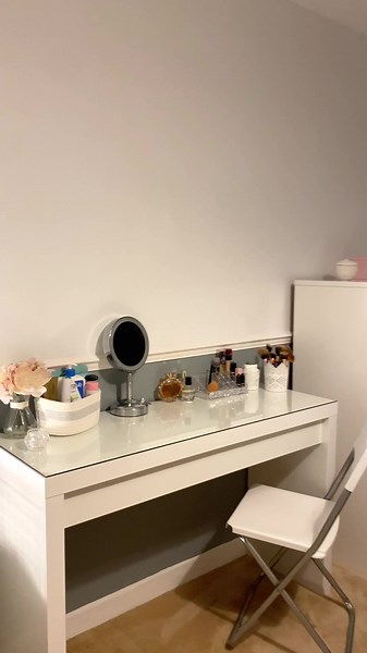 Set up my new Malm dressing table from IKEA. Very simple! So highly recommend! Also super spacious for storage of make up! I’m in love!☁️ #home #building #foryou #dressingroom #makeup #satisfying #newhome