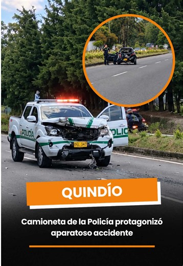 🚔 Camioneta de la policía protagoniza aparatoso accidente en la autopista del café Un aparatoso accidente de tránsito se registró este viernes 18 de septiembre en la Autopista del Café, en el sector del conjunto residencial Los Ángeles del Bosque, en el tramo Pereira–Armenia. En el hecho estuvieron involucrados una camioneta de la Policía Nacional y un Mazda 2 negro de placas KBW-501. Según información preliminar, el vehículo oficial habría impactado por la parte trasera al automóvil particular