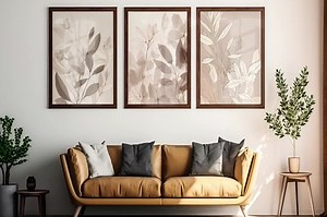 Botanical Art Prints: Neutral Abstract Set of 3 (digital Download) - Etsy