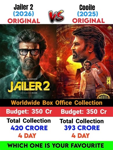 coolie V's jailer 2 movie box office collection comparison 4days #jailer2 #coolie