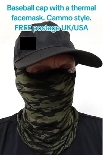 Camouflage Thermal Facemask and Baseball Cap Set - Etsy