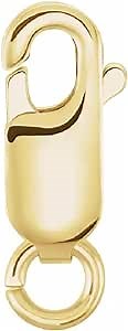 Single 14K Solid Yellow Gold Lobster Catch Lock Replacement for Necklaces, Bracelets or Jewelry Making | Lobster Claw Clasp with Open Jump Ring | #1 X-Small 7x2.7mm Made in Italy (1 Piece)