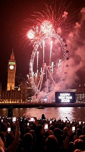 UK New Year 2026 | London Eye & Big Ben Fireworks Countdown Night | ai Short ‎#NewYear2026 #London #LondonEye #BigBen #aiShort | Video Allure
