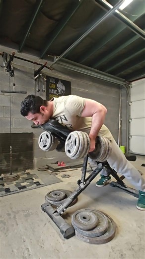 Chest supported db row: 36kg x 17 (set 1/4)