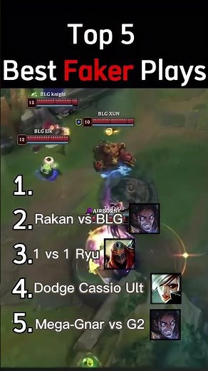 Top Best Faker Plays of All Times #lolclips #leagueoflegends #lolesports #t1 #faker