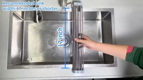 Roll up Dish Drying Rack Over The Sink Kitchen Roll up Sink Drying Rack Portable Dish Drainer Foldable Dish Drying Rack (Grey, (37 * 30) CM)