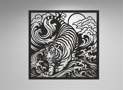 Tiger Wall Art Vector Desıgn,compatible With Metal Laser Cutting, Plasma and Wood CNC Machines (svg, Dxf, Cdr, Dwg) - Etsy