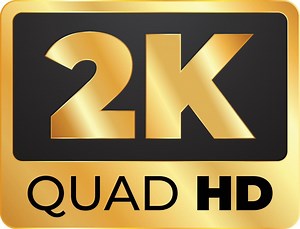 Download 2k resolution logo icon. Video or screen resolution icons, gold text with HD, Full HD, QHD, UHD, 2K, 4K, 5K, 8K text in 3d golden rectangle for free