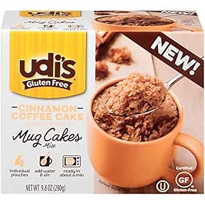 Udi's Gluten Free Cinnamon Coffee Cake Mug Cake Mix, 9.8 oz. 4-Count