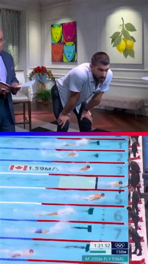 1.7M views · 29K reactions | Leon Marchand's biggest fan at Paris 2024? None other than Michael Phelps!  | Olympics | Facebook