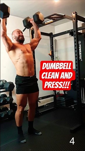 77lb Dumbbell Clean and Press