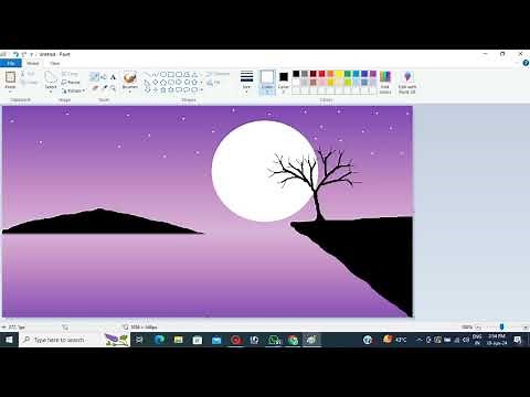 How to Draw in Ms paint | drawing in paint in computer | paint in computer | Green scenery drawing