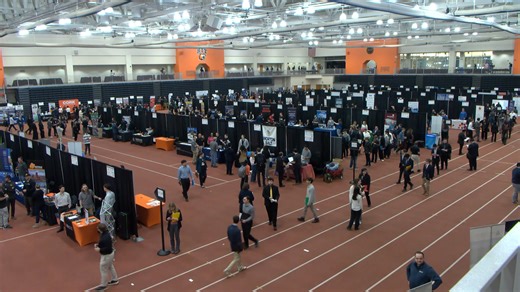Today, hundreds of RIT students met with Amlumi, who returned to help upcoming graduates find a career, internship, or co-op at the RIT spring Career Fair. https://www.rochesterfirst.com/news/local-news/students-meet-employers-at-rits-spring-career-fair/ | News 8 WROC Rochester
