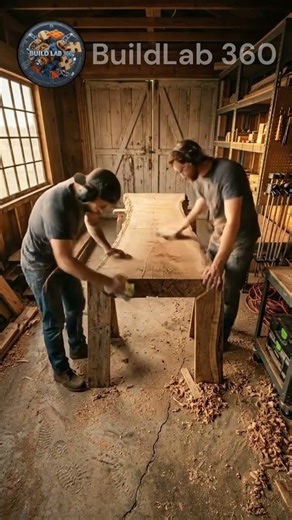 🛠️ Building a Rustic Wooden Table | Timelapse 🪵