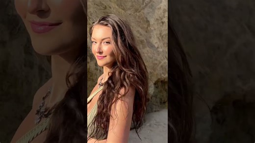 SunnyCo bikini shines on tall model at the beach