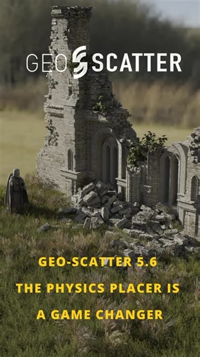 Francis on Instagram: "This tool is gonna be a game changer. Geo-Scatter got a recent update, intergrading a powerful physics engine to place assets around. #concept #art #design #3D #blender"