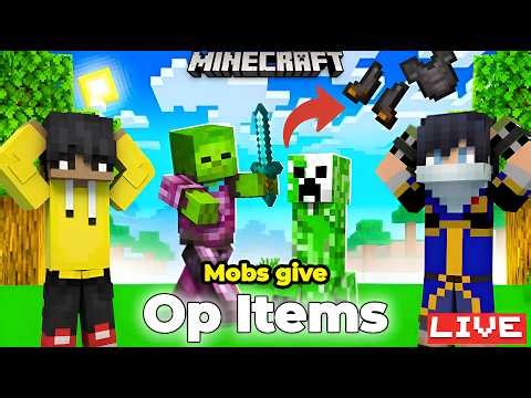 Minecraft But Mobs Gives us op items