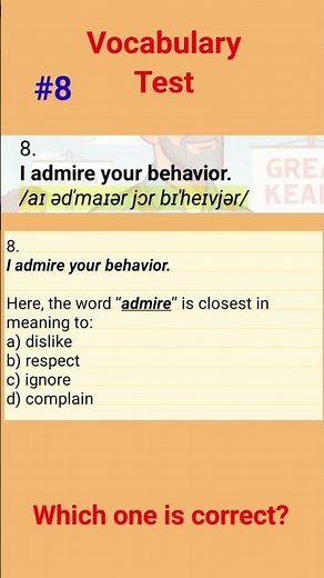 Vocabulary Test Part 8 #testyourenglish#englishlesson#exersize#vocabulary#speakenglish
