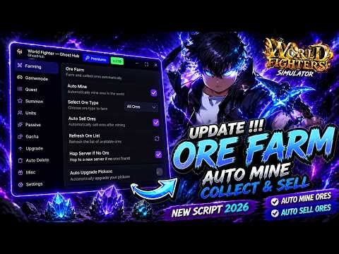 NEW UPDATE OP SCRIPT | World Fighters Simulator Ore Farm Auto arise!!!