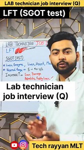 15K views · 2.1K reactions | Lab technician job interview question❓||SGOT test||#labtechnician #sgot #job #interview #pathology #bloodtest | Rayyan Alam | Facebook