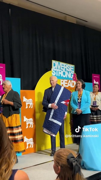 Tributes to Biden with Quilt and Drum Performance