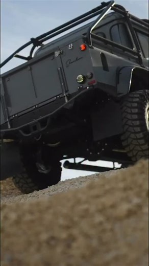 Power in every turn. The D110 Villain in Nardo Grey takes on the terrain with precision and attitude, every wheel, every sound, every moment engineered to impress. | Shoreline Vehicle Design | Facebook