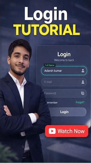 #coding #html Modern Login Form UI HTML CSS + JS | Trending Design#shorts #webdevelopment #csstricks