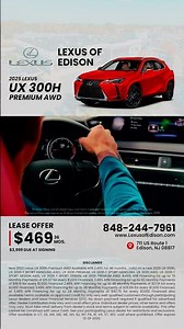 Experience Excellence! Lease the 2025 Lexus UX 300h AWD for Only $469/Mo!