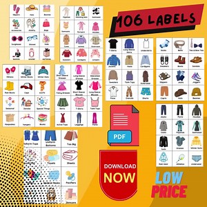 Printable Kids Clothing Labels: Nursery & Toddler Drawer Organization (106 Labels, 2.5x2.5 Inches) , - Etsy Australia