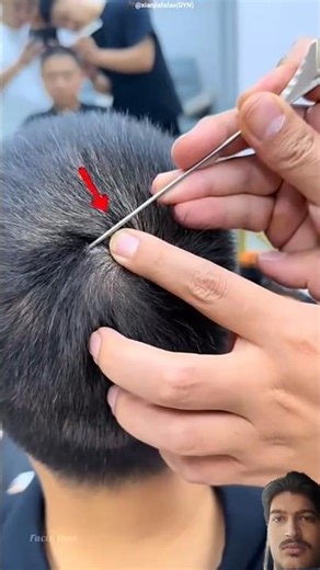 Barber Discovers Fake Hair Patch During Haircut 😳 #facts #short #transition#trend#nobatidao #mha#art