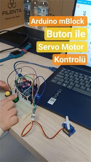Arduino mBlock ile Buton Kontrollü Servo Motor ✨✨✨ #kodlama #arduino #arduinoproject #mblock