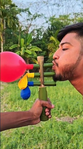 Amazing DIY Bamboo Musical Instrument | Homemade Balloon Flute 🎈🎋#bamboo