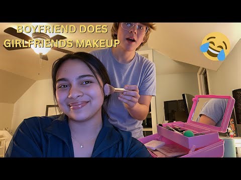 Boyfriend Does Girlfriends Makeup *FUNNY*