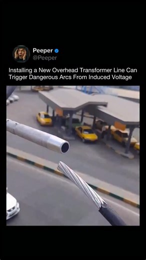 PEEPER on Instagram: "When new overhead power or transformer lines are installed, dangerous electrical arcs can occur even before the line is officially energized. This happens due to induced voltage from nearby live high-voltage lines running in parallel. Strong electromagnetic fields can transfer energy into the new conductor, building up enough voltage to cause visible sparks or arcs when the line approaches grounded objects or equipment. This effect is well known in power engineering and is 
