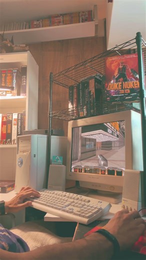 Playing Duke Nukem 3D the way ‘The Duke’ intended … on real 90’s PC setup. #retrohardware