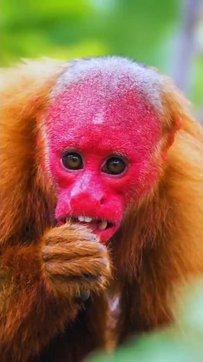 Why Its Face Is Bright Red and Bald [White Uakari Monkey]