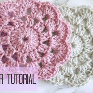 Egyszerű horgolt virág poháralátét (horgolás kezdőknek) | Mindy