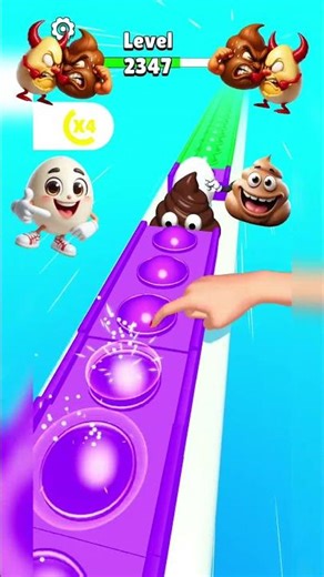 Hand Touching Poop Eggs 💩 | Pop Run 3D New Funny Level | Satisfying Pop It Challenge Gameplay 2025