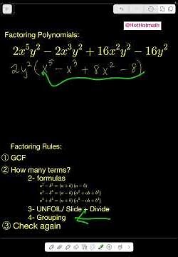 Factoring polynomials with multiple methods #mathmadeeasy #factoringpolynomials #factoring