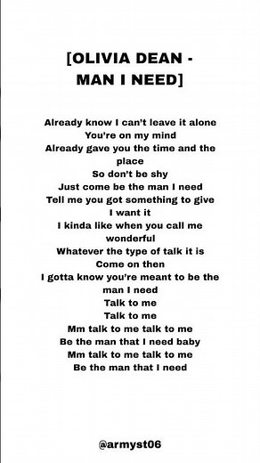 Olivia Dean - Man I Need (Lyrics) ##viral #lyrics #song #shorts #fyp #explore #pop #karaoke #music