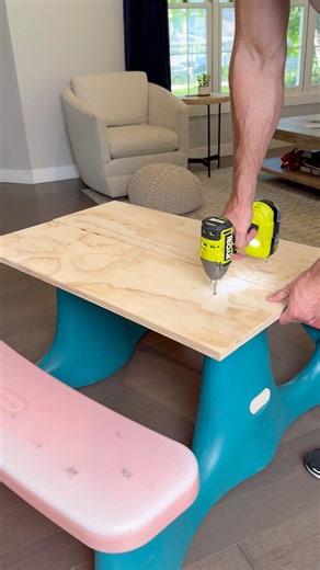 2M views · 12K reactions | Your kids will love this!!  he took an old picnic table and transformed it into a new coloring board for kids! | The Drew Social | Facebook
